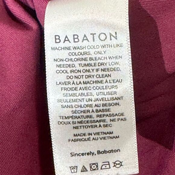 Babaton Burgundy High Neck Sleeveless Bodysuit Size L Nylon Blend Minimalist - Picture 8 of 9